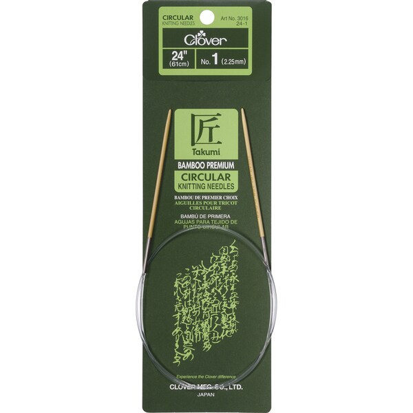 Bamboo Circular Knitting Needles 24"-Size 1