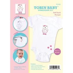 Tobin Baby Bear Soft Touch Romper Embroidery Kit-Fits 0-3 Months-Image