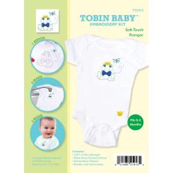 Tobin Baby Frog Soft Touch Romper Embroidery Kit-Fits 0-3 Months-Image