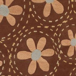 Hand-tufted Contemporary Gold Ashland New Zealand Wool Abstract Rug (9' x 13')