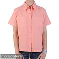 Tressa Designs Women's Point Collar Button-up Camp Shirt
