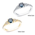 14k Gold 2/3ct TDW Round Blue and White Diamond Ring (G-H, I1-I2)