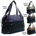 Dasein Large Two-tone Faux Leather Tote Bag