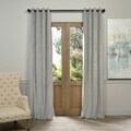 Grommet Silver Grey Velvet Blackout Curtain Panel