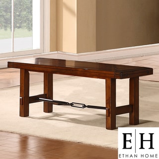 ETHAN HOME Swindon Rustic Oak Turnbuckle Dining Bench