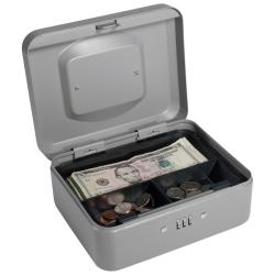 Multipurpose Eight-inch Gray Steel Cash Box with Combination Lock