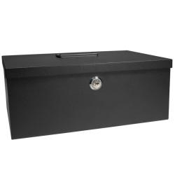 Barska 17-inch Cash Box and 6 Compartment Coin Tray with Key Lock