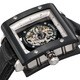 Stuhrling Original Men's Automatic Zolara Square Water-resistant Leather-strap Watch