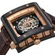 Stuhrling Original Men's Automatic Zolara Square Brown Leather Strap Watch
