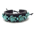 Swimming Turtles Turquoise Stones Leather Bracelet (Thailand)