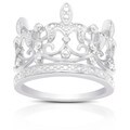 Finesque Sterling Silver Diamond Accent Crown Ring
