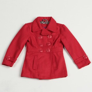 Velvet Chic Girl's Double Breasted Wool Blend Jacket