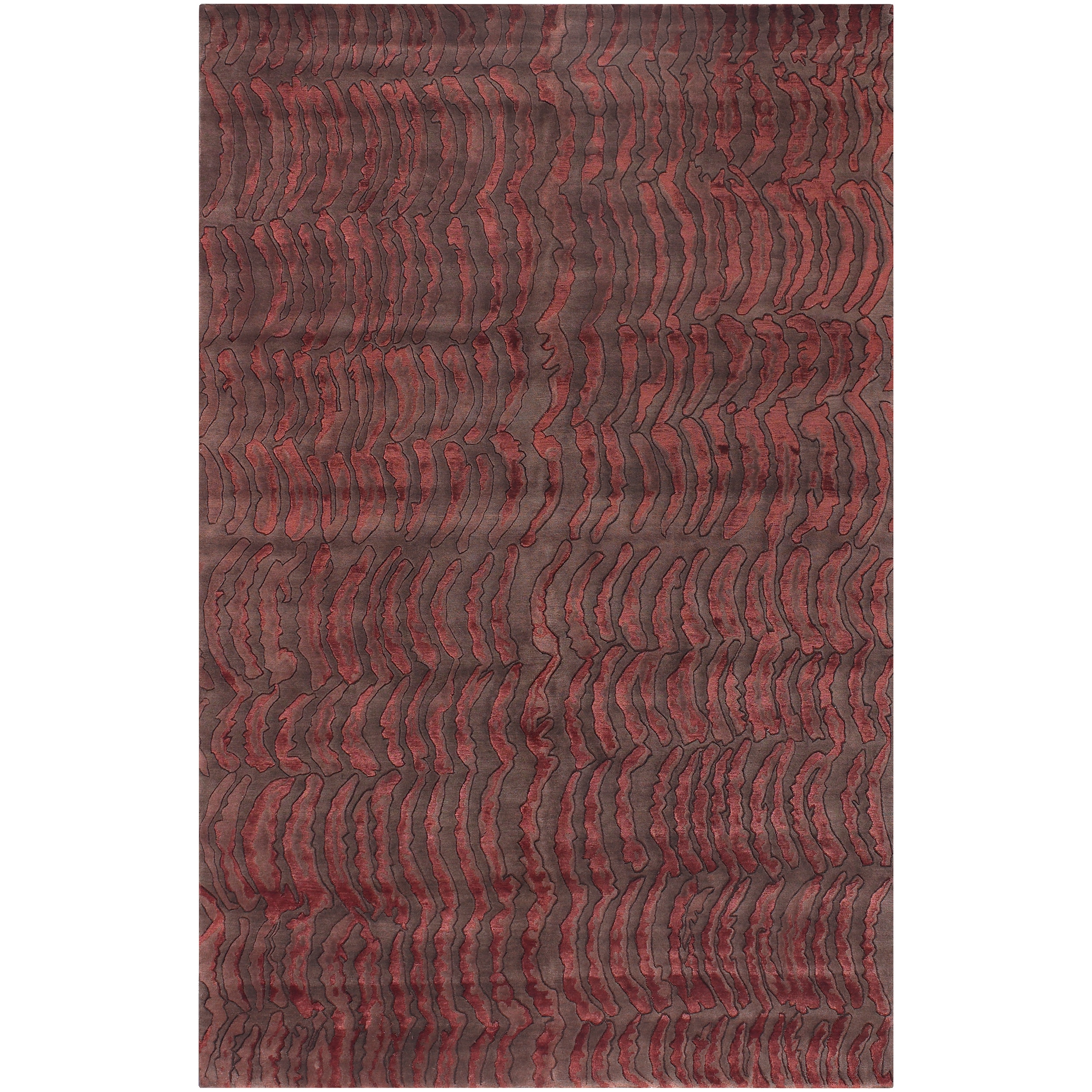 Julie Cohn Hand-knotted Vilas Red Abstract Design Wool Rug (9' x 13')