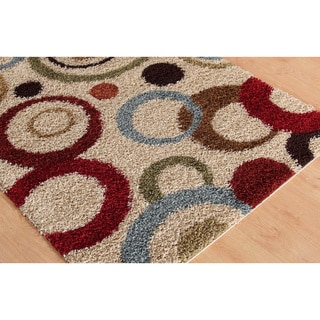 Classy Shag Ivory Area Rug (7'10 x 9'10)