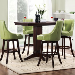 Vella Green Swivel Upholstered 5-Piece Pub Height Set