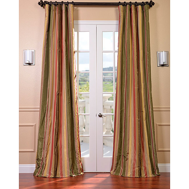 Exclusive Fabrics Signature Stripe Mirage Faux Silk Taffeta Curtain Panel 14325560 Overstock