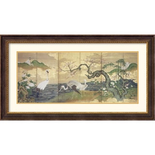 Cranes 'Along a River' Framed Art Print