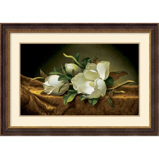 (^.^)/  Martin Johnson Heade 'Magnolias on Gold Velvet Cloth' Framed Art Print