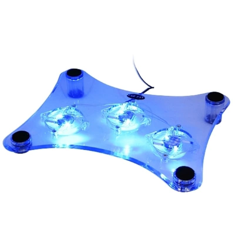 INSTEN Transparent with Blue LED Light Notebook Cooling Fan