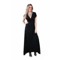 24/7 Comfort Apparel Women's Faux Wrap Maxi Dress