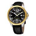Stuhrling Original Men's Concorso Villa Black Leather Strap Watch