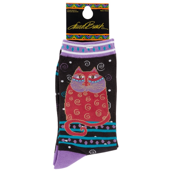 Laurel Burch Socks-Crimson Cat