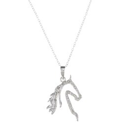 Sterling Silver 1/10ct TDW Horse Head Necklace