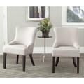 Loire Beige Linen Nailhead Dining Chairs (Set of 2)