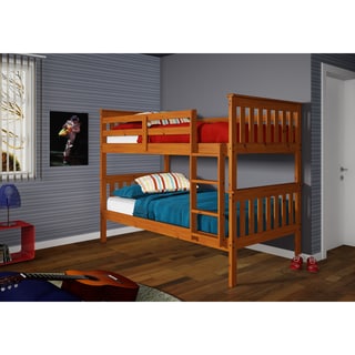 Mission Twin / Twin Bunk Bed in Honey