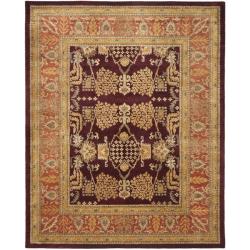Hot Deal Handmade Tree of Life Dark Red/ Rust Hand-spun Wool Rug (9'6 x 13'6)
