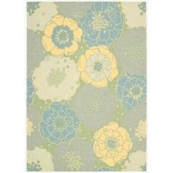 Low Price Nourison Home and Garden Green Floral Indoor/Outdoor Rug (10' x 13')