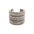 Handcrafted Wide Antiqued Metal Cuff Bracelet (India)