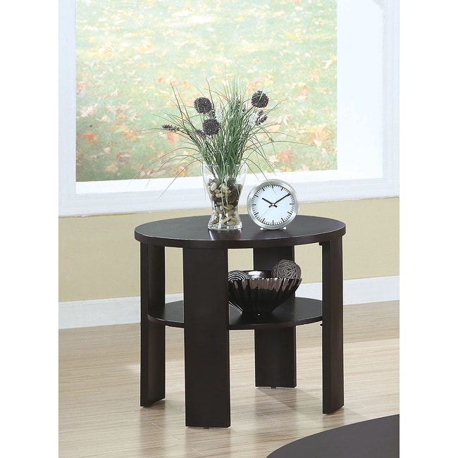 Cherry Contemporary Round End Table 14334825 Shopping