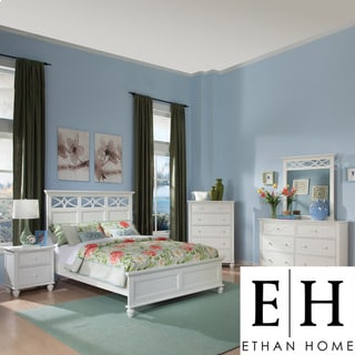 ETHAN HOME Piston 5-piece White Rubberwood Bedroom Set