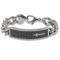 Stainless Steel Men's Centerpiece Design and Small Cross Bracelet