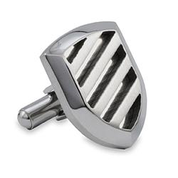 Stainless Steel Groove Shield Cuff Links