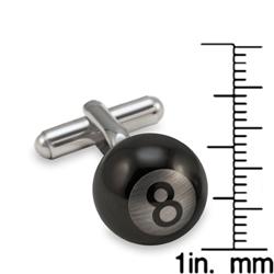 Stainless Steel Blackplated Eight Ball Cuff Links