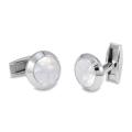 Stainless Steel Mother of Pearl Inlay Cuff Links