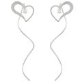 Tressa Sterling Silver CZ Heart Spiral Earrings