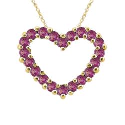 10k Gold Rhodolite Heart Necklace