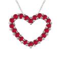 10k Gold Created Ruby Heart Necklace