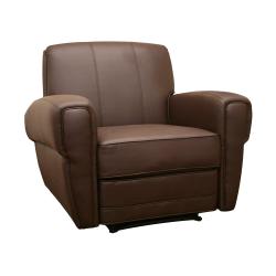Atticus Modern Dark Brown Faux Leather Recliner.
