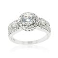 Icz Stonez Sterling Silver Cubic Zirconia Engagement Ring