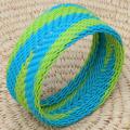 Telephone Wire Lime and Blue Bangle Bracelet (South Africa)