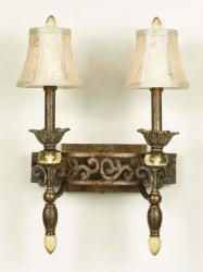 Baltic Aged Antique Gold 2-light Sconce