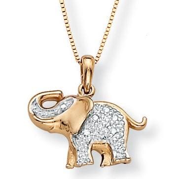 Isabella Collection 10k Gold Diamond Accent Elephant Pendant