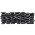 SomerTile 4x12-in Riverbed Horizon Black Natural Stone Mosaic Tile (Pack of 12)