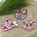 Christmas Fine china free relevant info Set of 3 Hand-embroidered Christmas Ornaments (China)