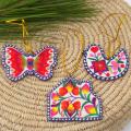 Christmas Fine china free relevant info Set of 3 Hand-embroidered Christmas Ornaments (China)
