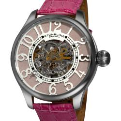 Stuhrling Original Women's Calypso Pink Oversized Automatic Watch
